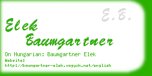 elek baumgartner business card